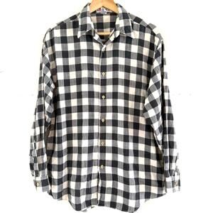 Chemise Lacoste‎ Check Print Long Sleeve Button Front Shirt Men's Size Medium